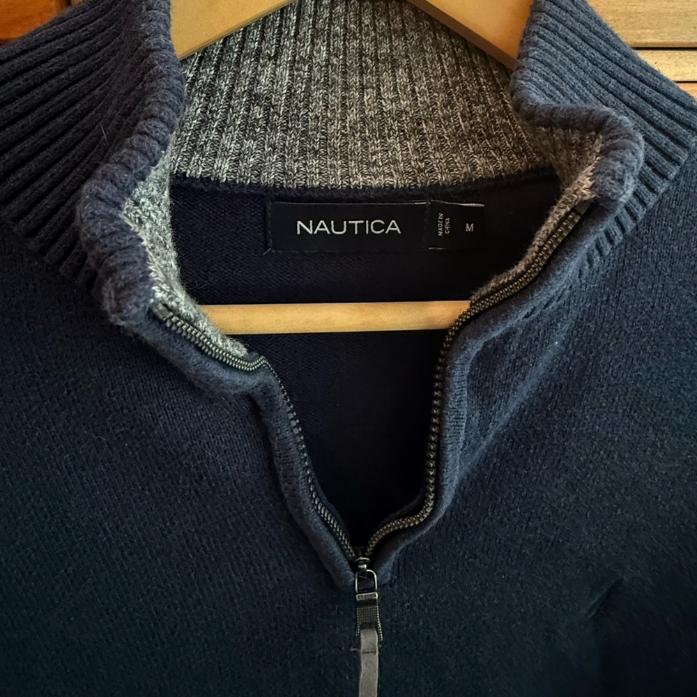 Nautica Men's Navy Zip Up Sweater
